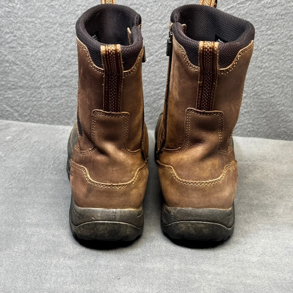 LL Bean Mens Storm Chaser Side Zip Winter Boots 7.5 M Brown Primaloft 290588